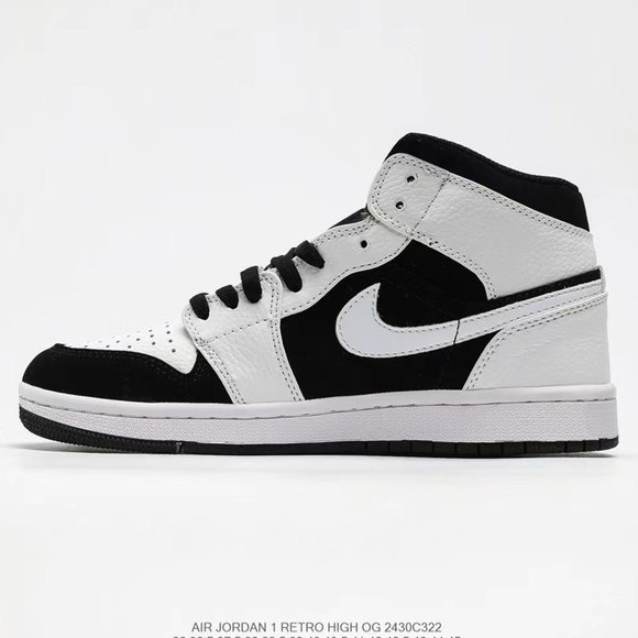 Air Jordan 1 Mid mid-top casual basketball shoes black and white main image 5